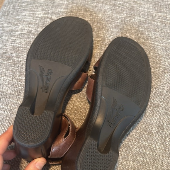 Dansko Arabella Sandals Women's Size 39 Brown Wedge Ankle Strap Leather Comfort - Picture 5 of 9